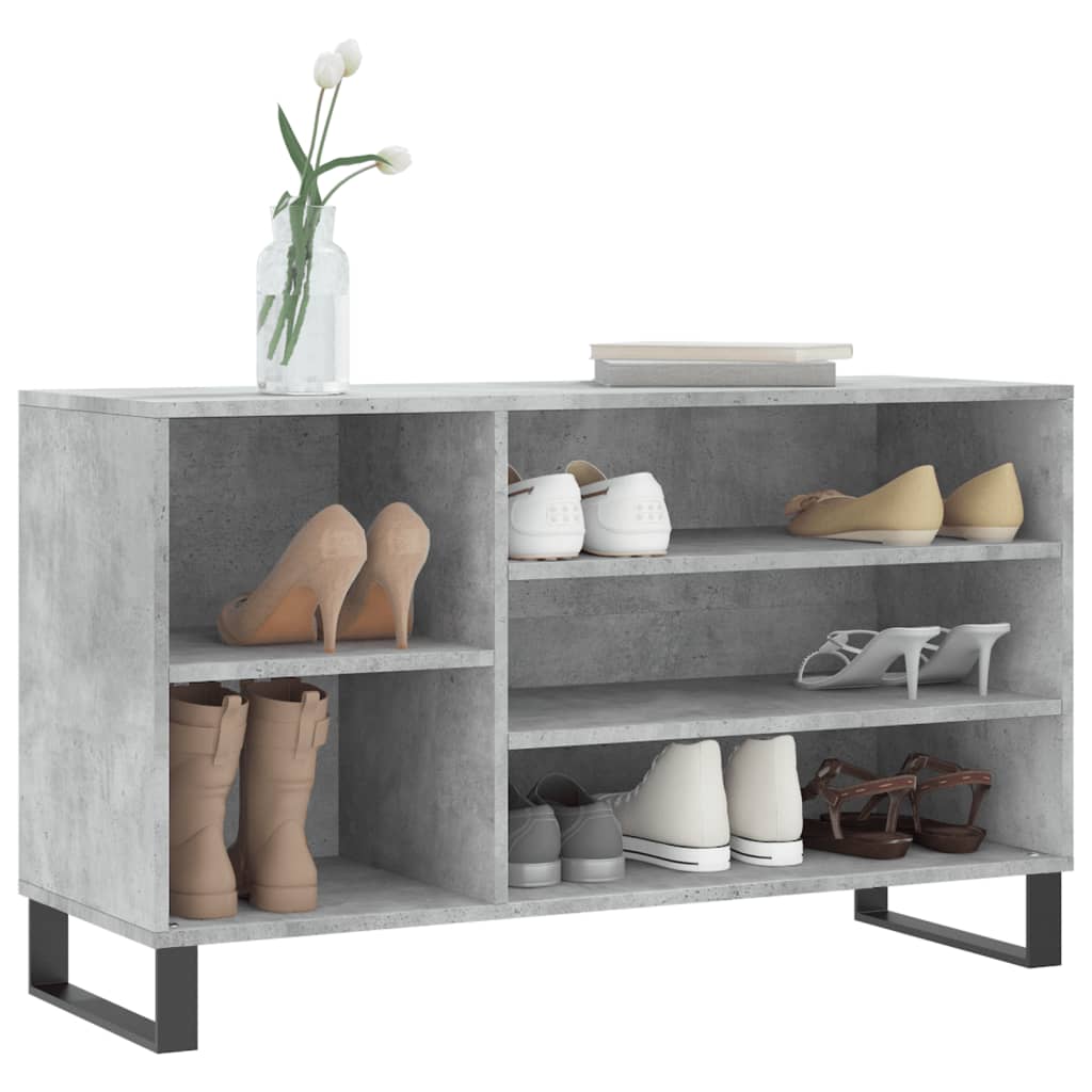 Scarpiera Grigio Cemento 102x36x60 cm in Legno Multistrato - homemem39