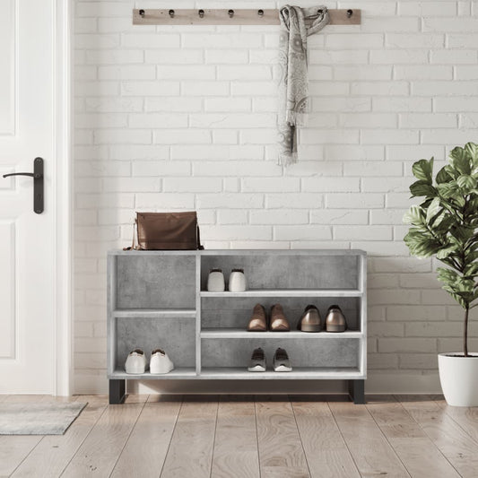 Scarpiera Grigio Cemento 102x36x60 cm in Legno Multistrato - homemem39
