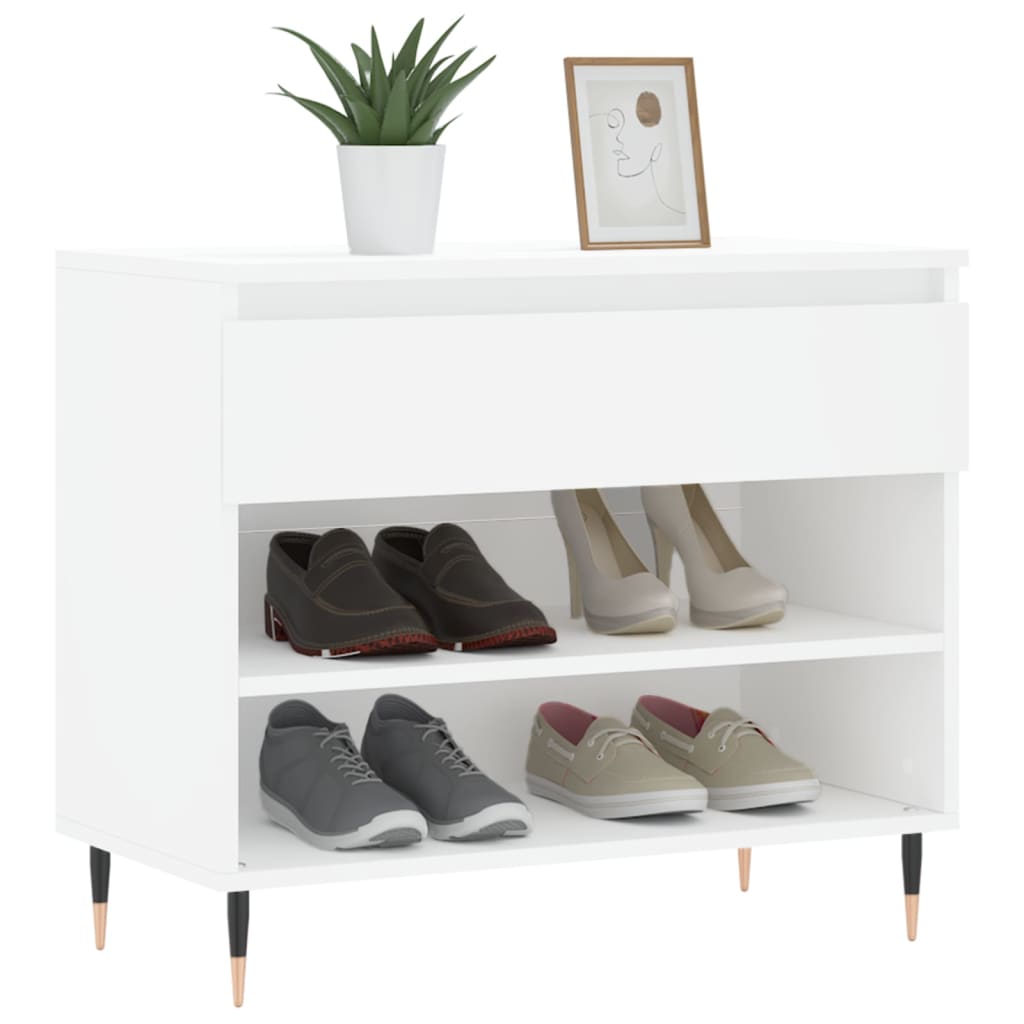 Scarpiera Bianca 70x36x60 cm in Legno Multistrato - homemem39