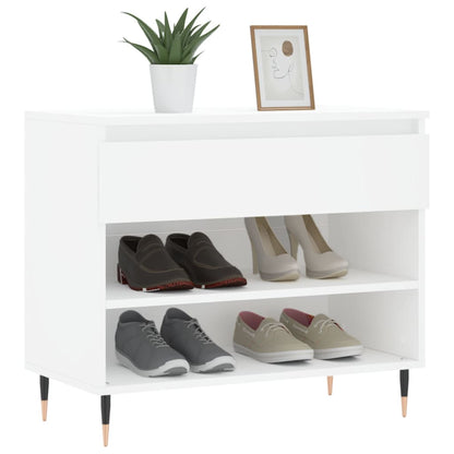 Scarpiera Bianca 70x36x60 cm in Legno Multistrato - homemem39