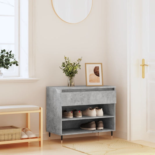 Scarpiera Grigio Cemento 70x36x60 cm in Legno Multistrato - homemem39