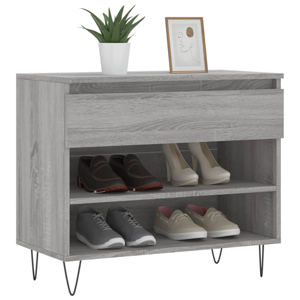 Scarpiera Grigio Sonoma 70x36x60 cm in Legno Multistrato - homemem39