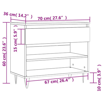 Scarpiera Grigio Sonoma 70x36x60 cm in Legno Multistrato - homemem39