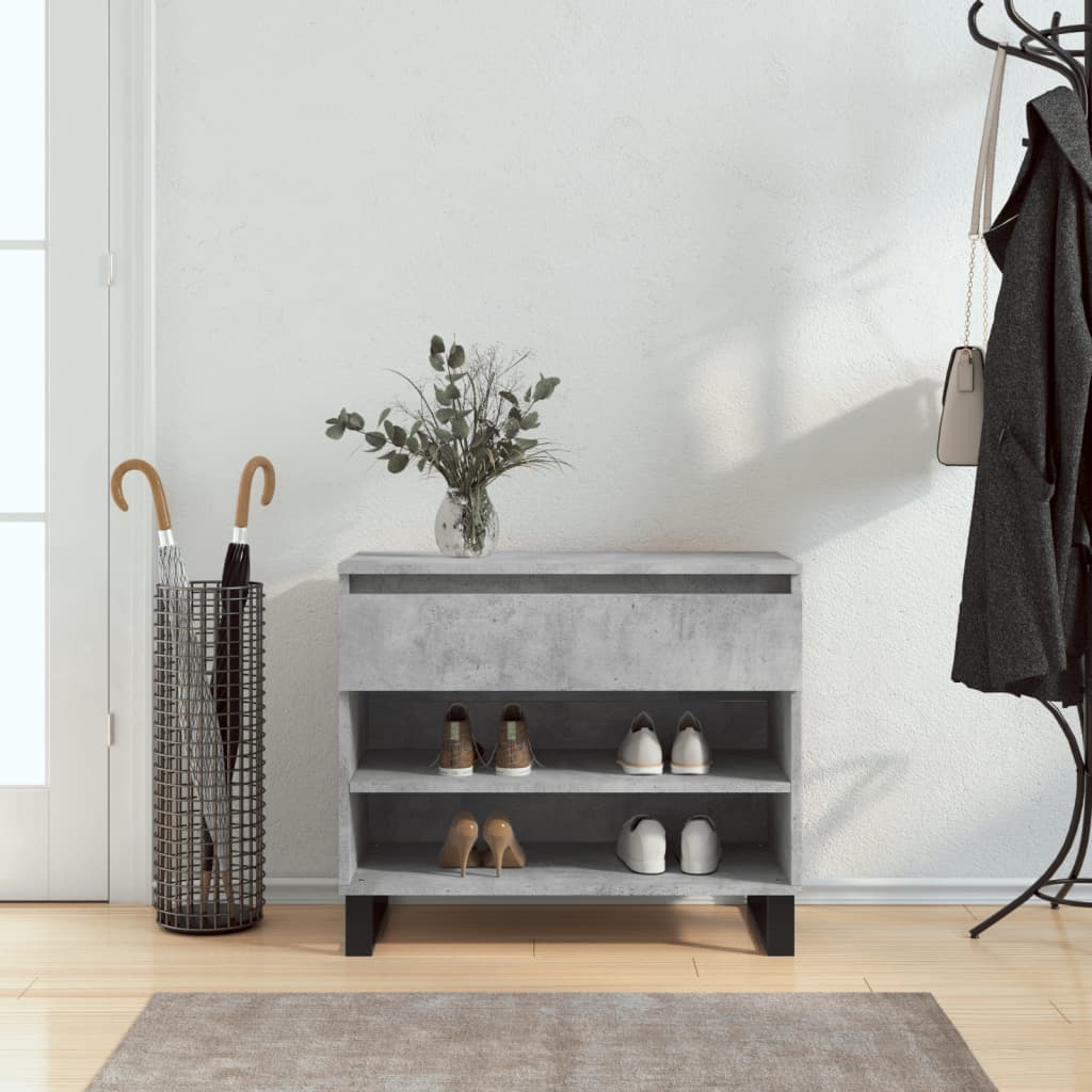 Scarpiera Grigio Cemento 70x36x60 cm in Legno Multistrato - homemem39