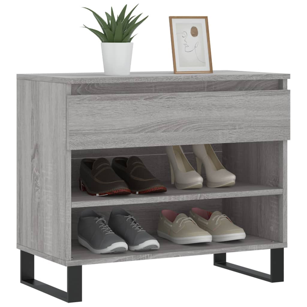 Scarpiera Grigio Sonoma 70x36x60 cm in Legno Multistrato - homemem39