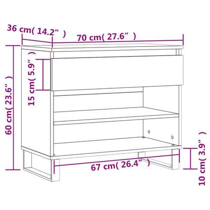 Scarpiera Grigio Sonoma 70x36x60 cm in Legno Multistrato - homemem39