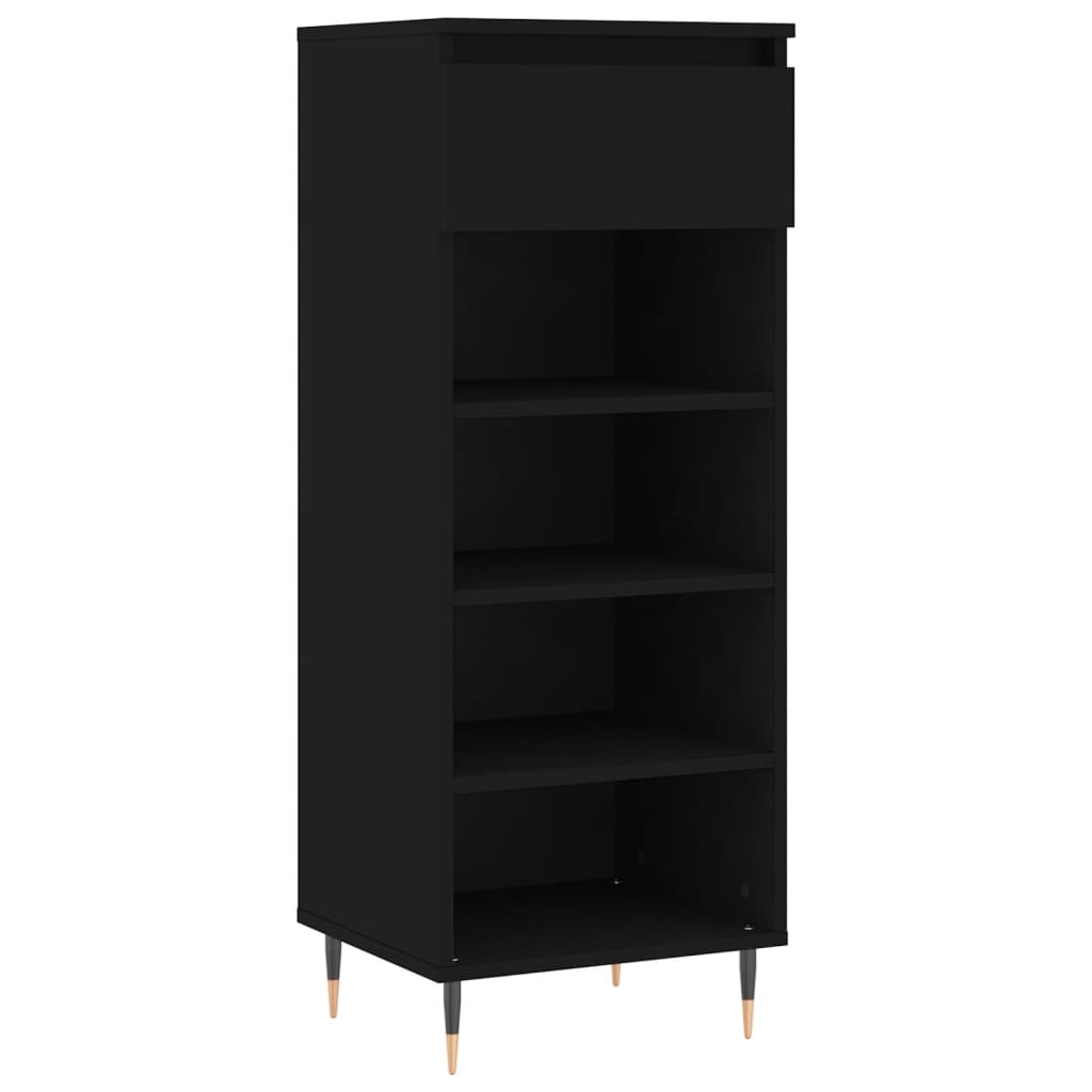 Scarpiera Nera 40x36x105 cm in Legno Multistrato - homemem39