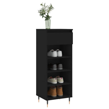 Scarpiera Nera 40x36x105 cm in Legno Multistrato - homemem39