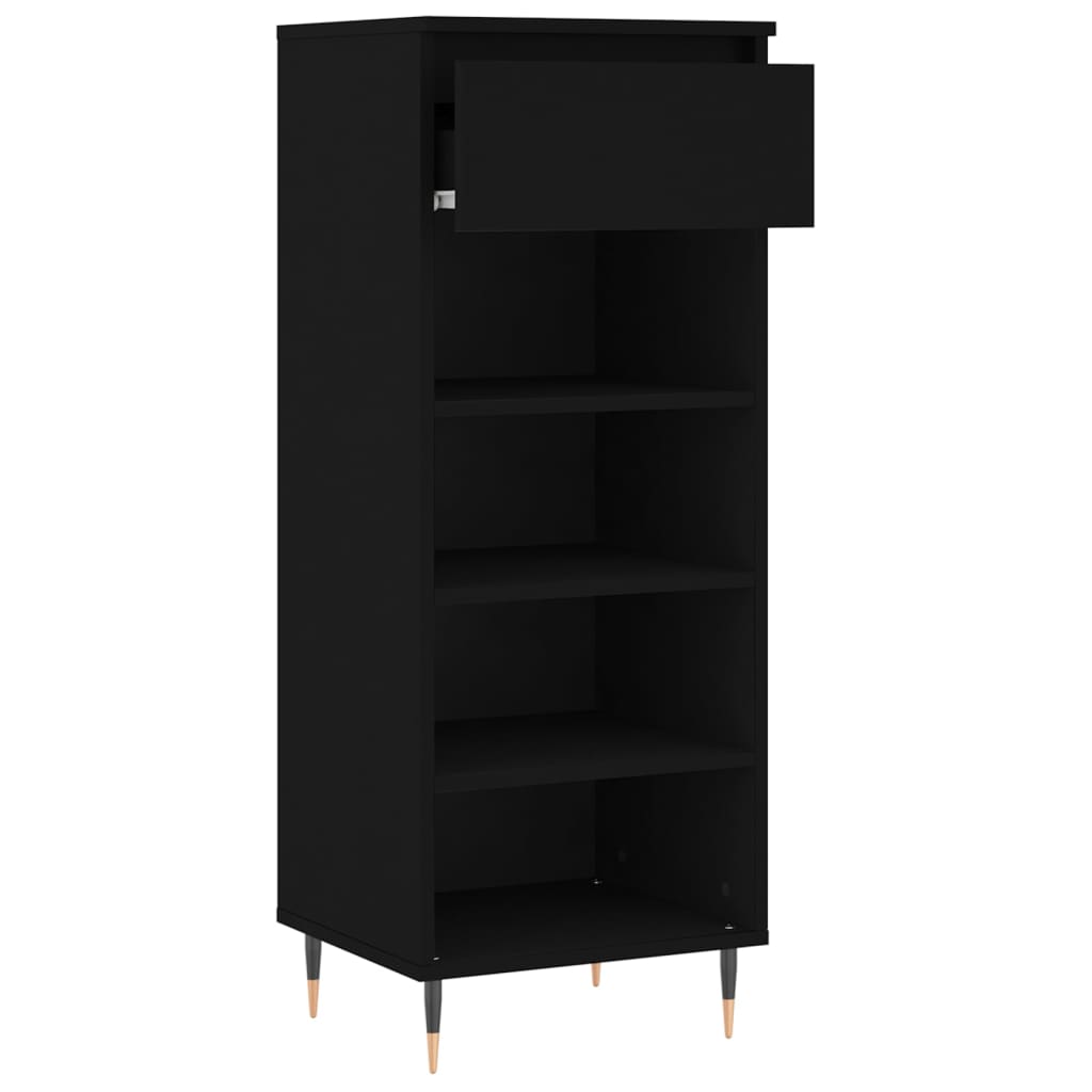 Scarpiera Nera 40x36x105 cm in Legno Multistrato - homemem39