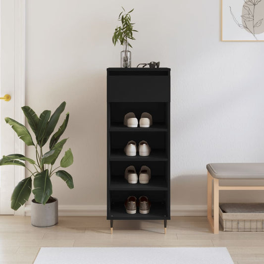Scarpiera Nera 40x36x105 cm in Legno Multistrato - homemem39