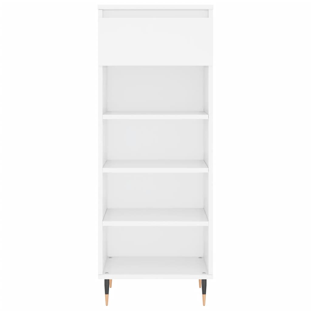 Scarpiera Bianco Lucido 40x36x105 cm in Legno Multistrato - homemem39
