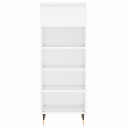 Scarpiera Bianco Lucido 40x36x105 cm in Legno Multistrato - homemem39