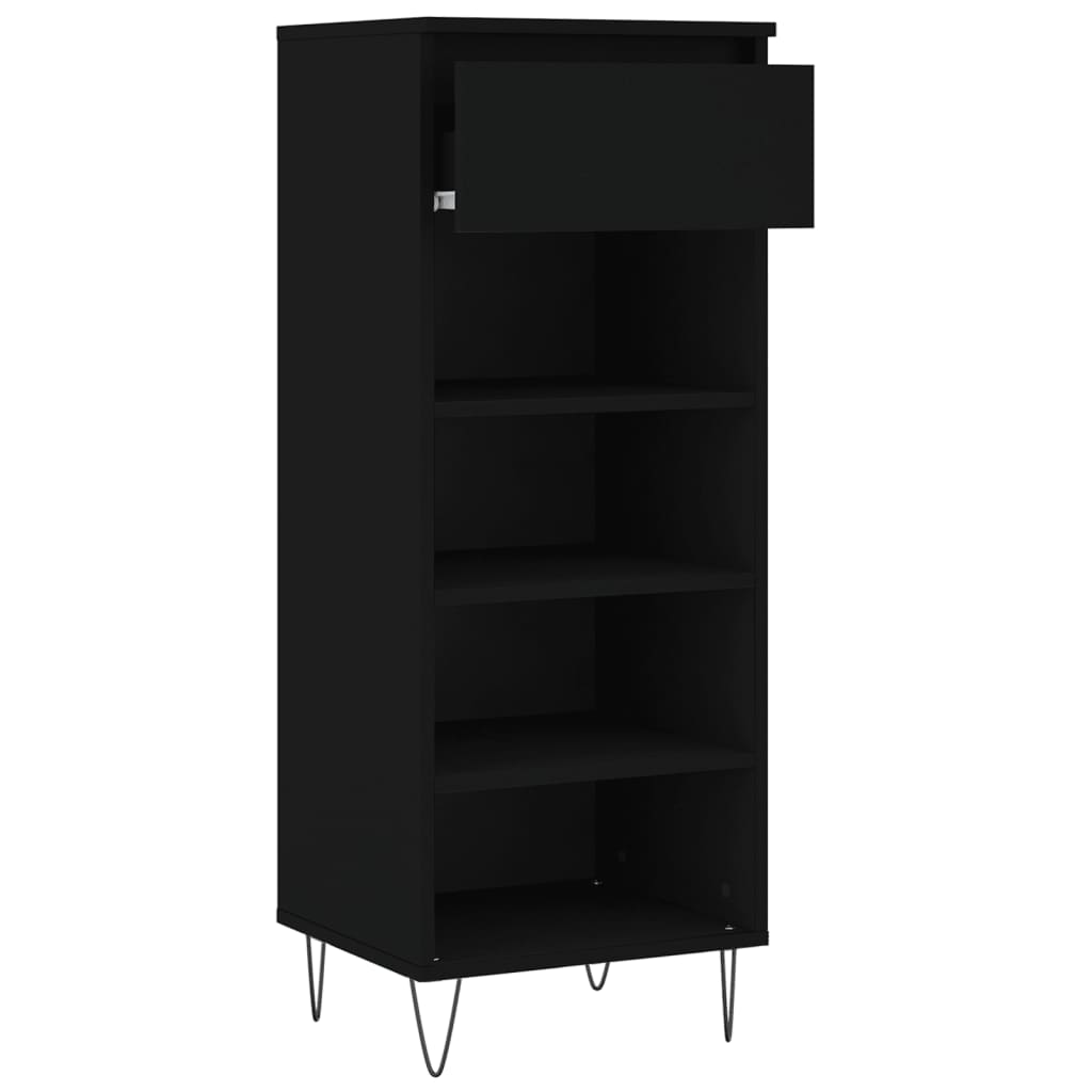 Scarpiera Nera 40x36x105 cm in Legno Multistrato - homemem39