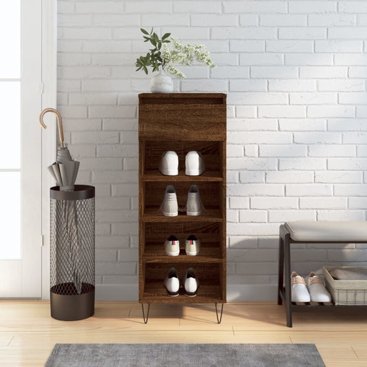 Scarpiera Rovere Marrone 40x36x105 cm in Legno Multistrato - homemem39