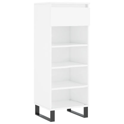 Scarpiera Bianco Lucido 40x36x105 cm in Legno Multistrato - homemem39