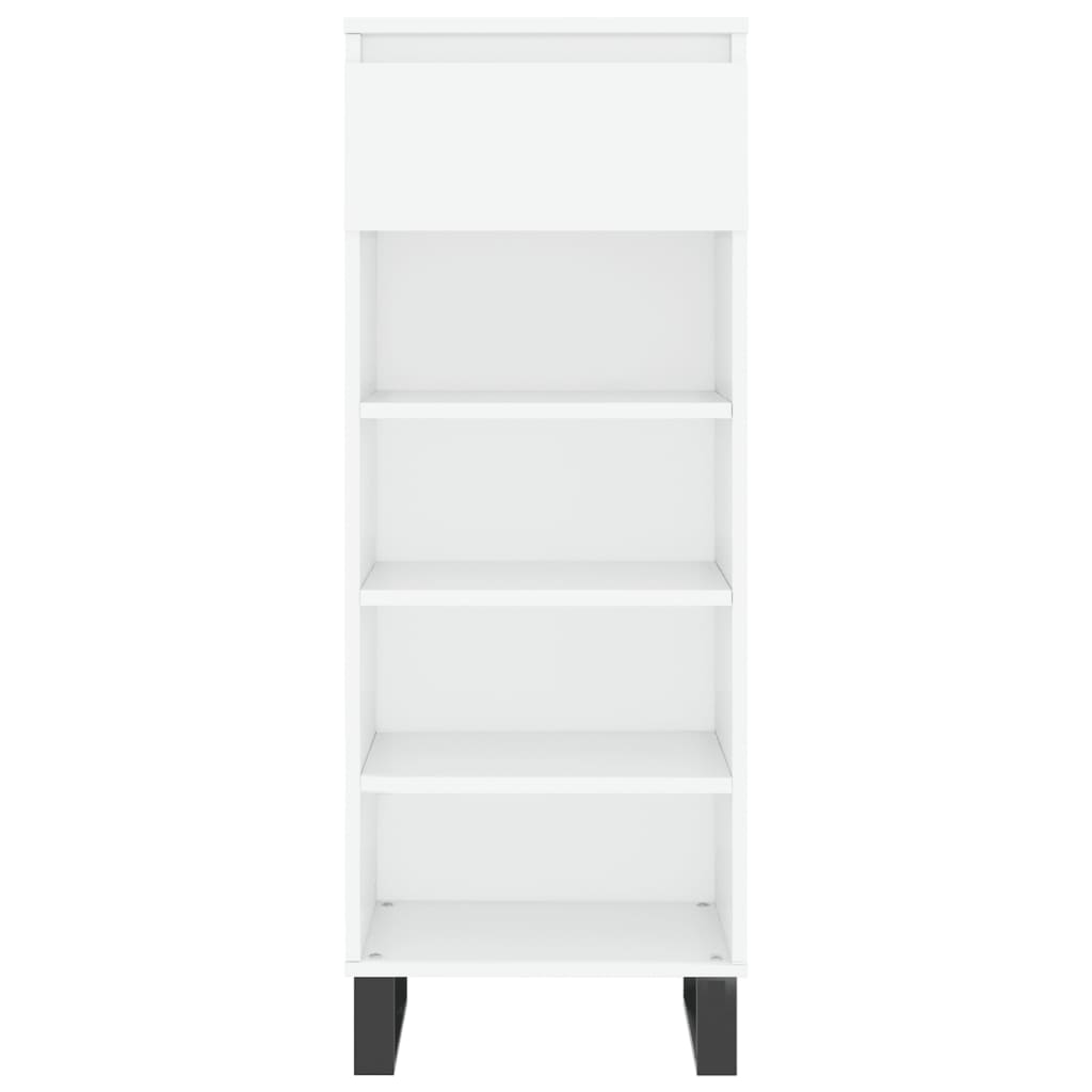 Scarpiera Bianco Lucido 40x36x105 cm in Legno Multistrato - homemem39