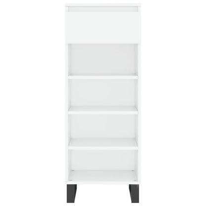 Scarpiera Bianco Lucido 40x36x105 cm in Legno Multistrato - homemem39
