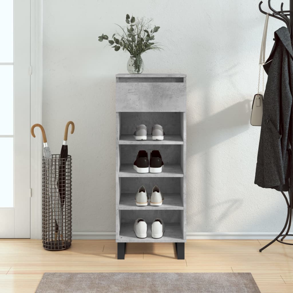 Scarpiera Grigio Cemento 40x36x105 cm in Legno Multistrato - homemem39