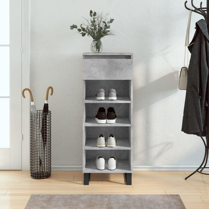 Scarpiera Grigio Cemento 40x36x105 cm in Legno Multistrato - homemem39
