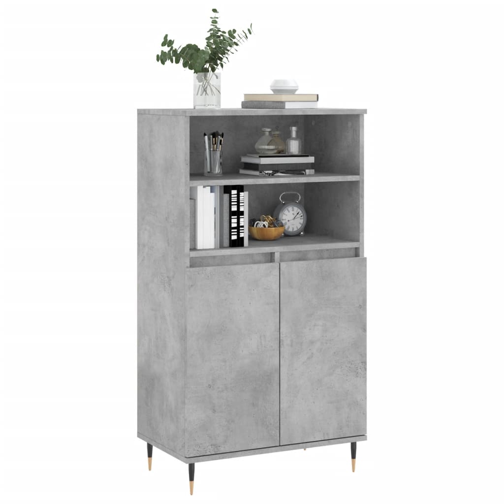 Credenza Grigio Cemento 60x36x110 cm in Legno Multistrato - homemem39