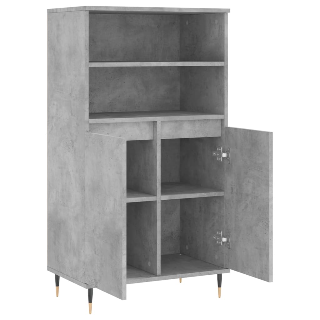 Credenza Grigio Cemento 60x36x110 cm in Legno Multistrato - homemem39