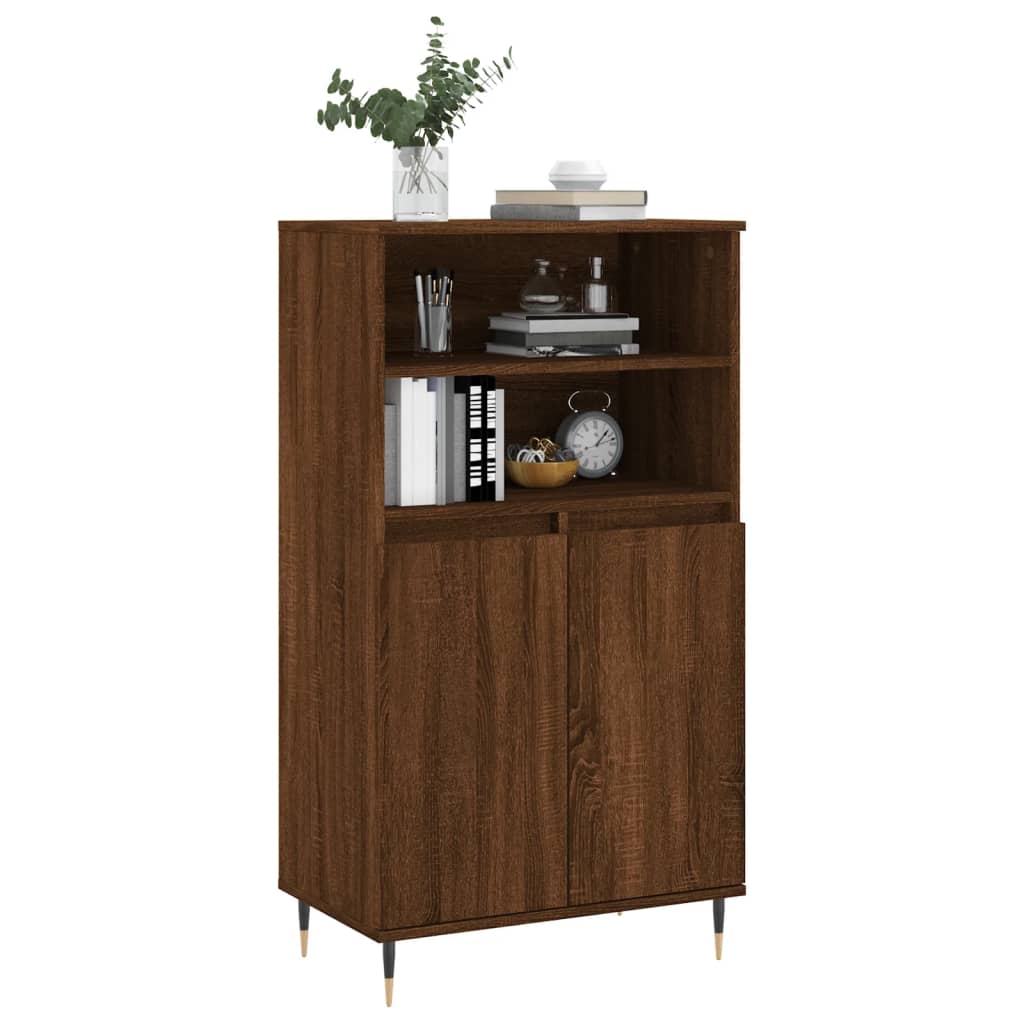 Credenza Rovere Marrone 60x36x110 cm in Legno Multistrato - homemem39