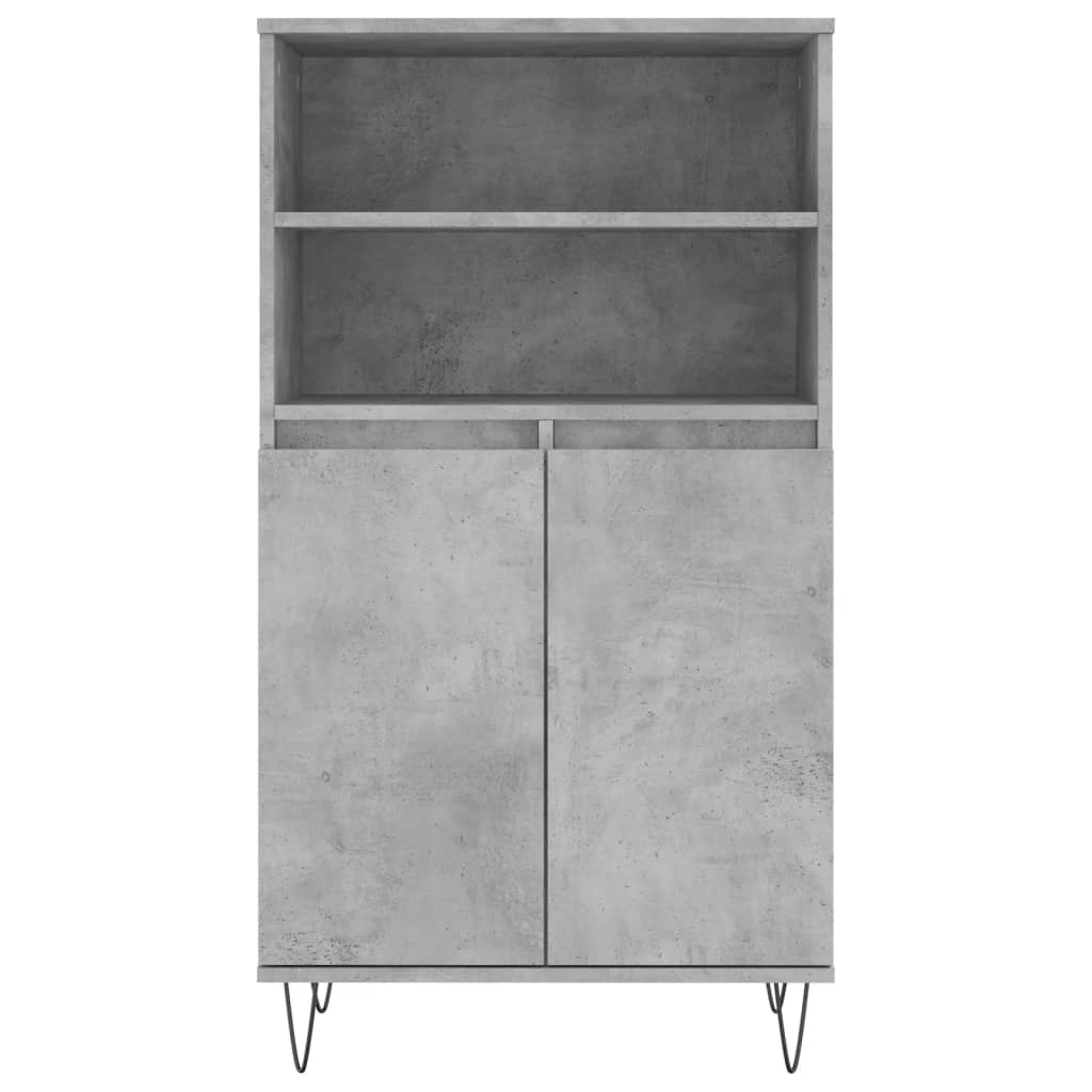 Credenza Grigio Cemento 60x36x110 cm in Legno Multistrato