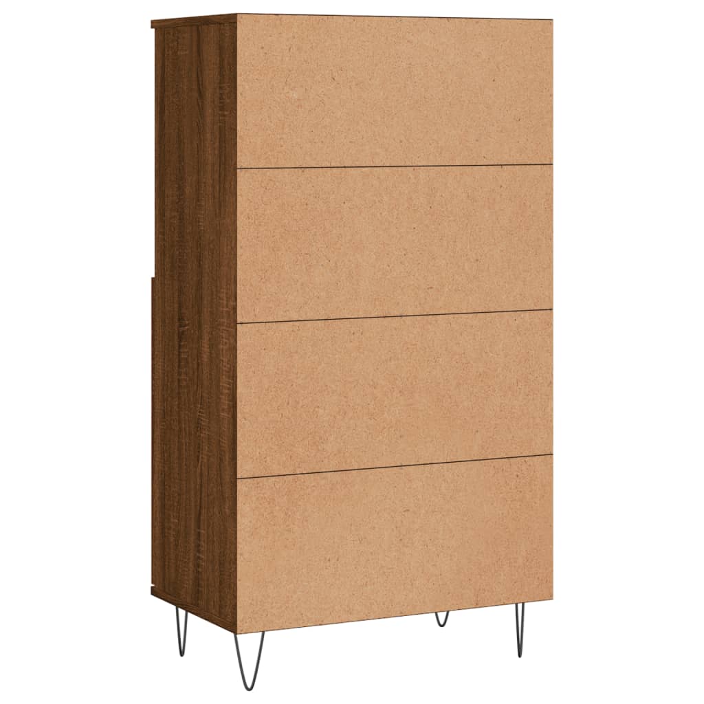 Credenza Rovere Marrone 60x36x110 cm in Legno Multistrato