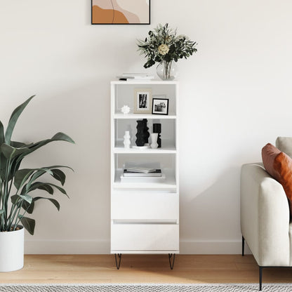 Credenza Bianco Lucido 40x36x110 cm in Legno Multistrato - homemem39