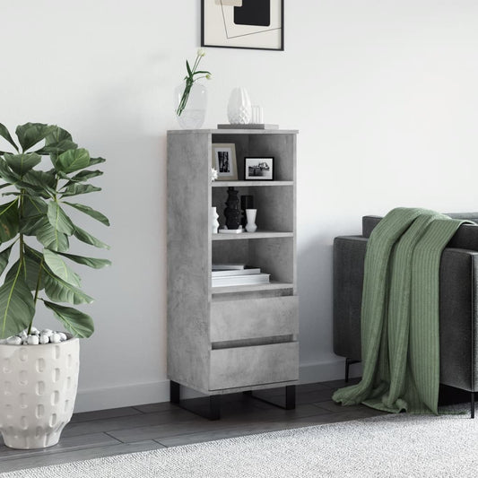 Credenza Grigio Cemento 40x36x110 cm in Legno Multistrato - homemem39