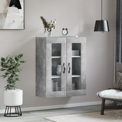 Mobile a Parete Grigio Cemento 69,5x34x90 cm Legno Multistrato - homemem39