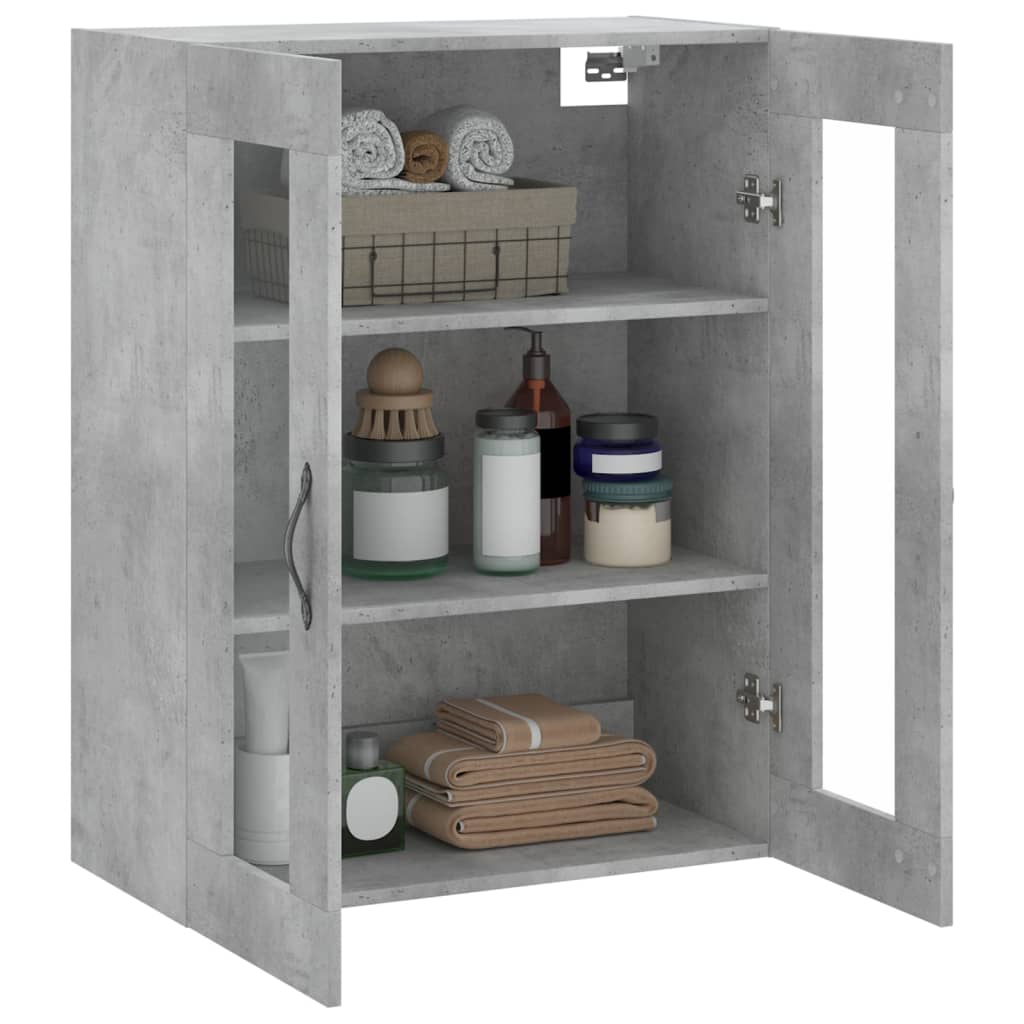 Mobile a Parete Grigio Cemento 69,5x34x90 cm Legno Multistrato - homemem39
