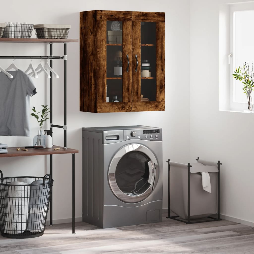 Mobile a Parete Rovere Fumo 69,5x34x90 cm in Legno Multistrato - homemem39