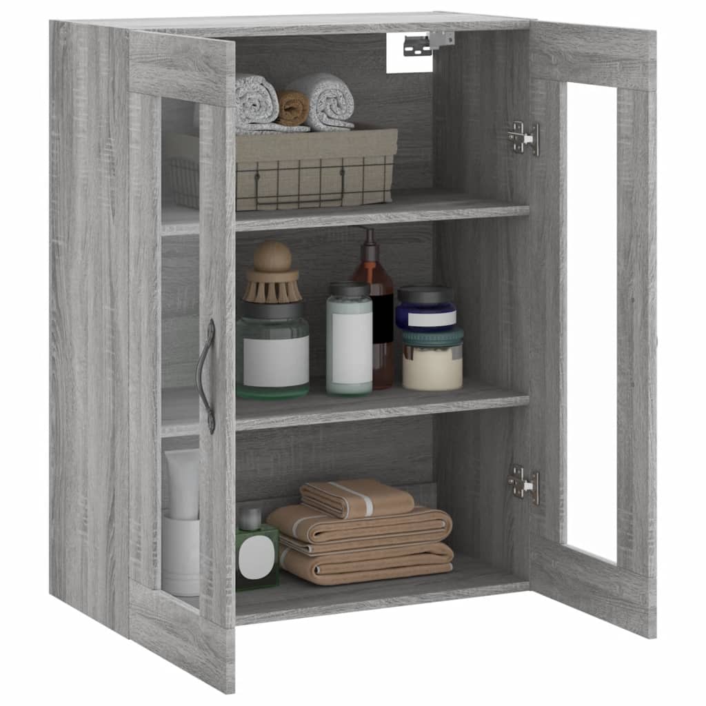 Mobile a Parete Grigio Sonoma 69,5x34x90 cm Legno Multistrato - homemem39