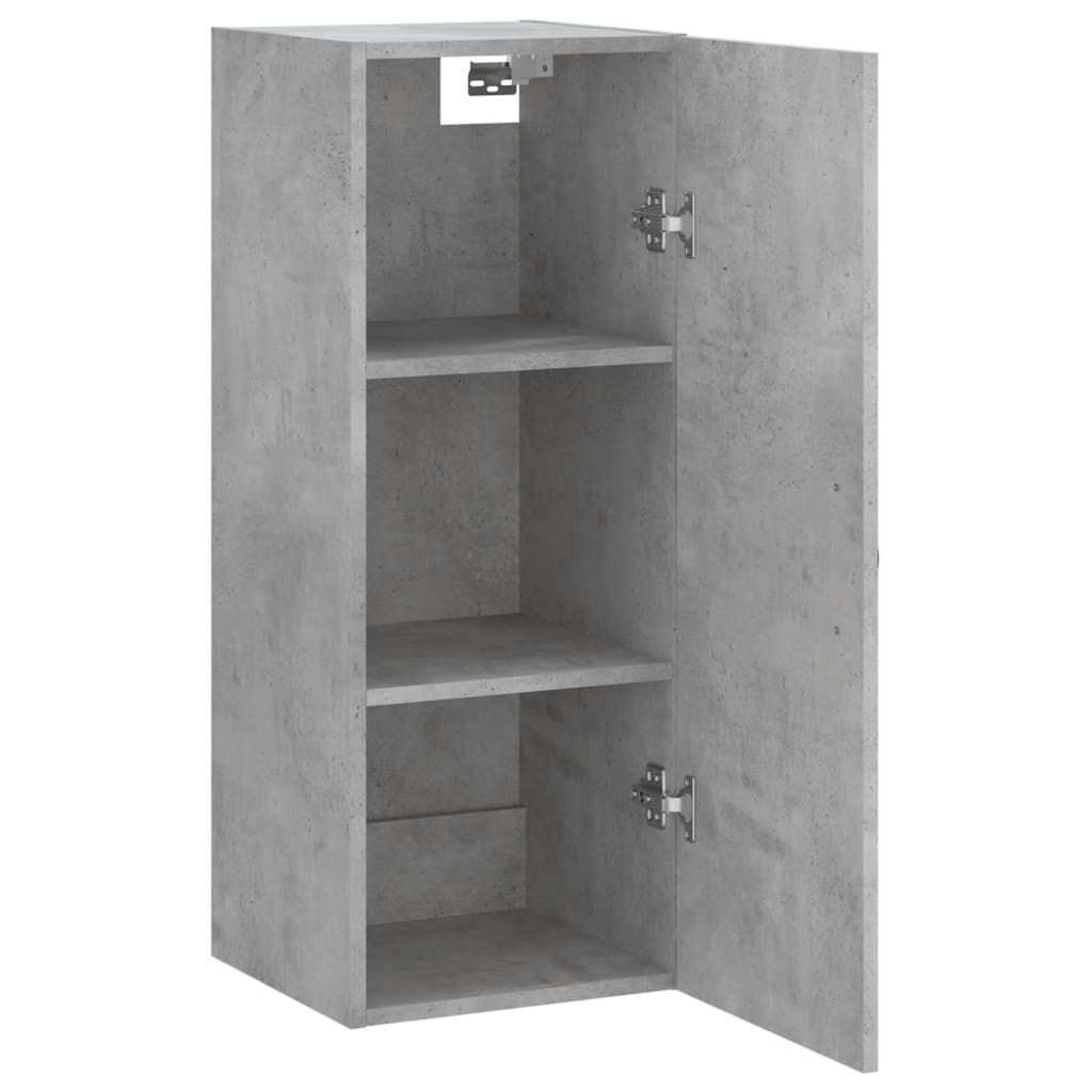 Mobile a Parete Grigio Cemento 34,5x34x90 cm Legno Multistrato - homemem39