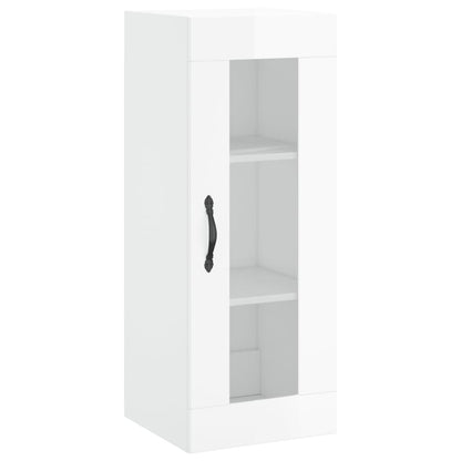 Mobile a Parete Bianco Lucido 34,5x34x90 cm - homemem39