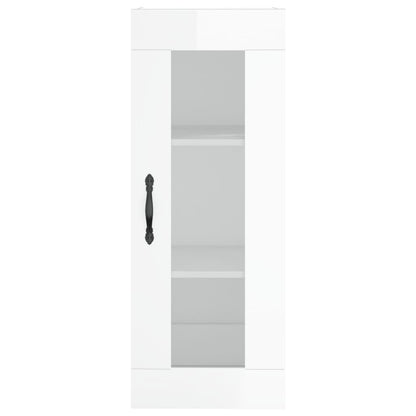 Mobile a Parete Bianco Lucido 34,5x34x90 cm - homemem39