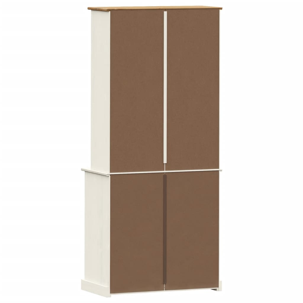 Credenza VIGO Bianca 80x40x176 cm in Legno Massello di Pino
