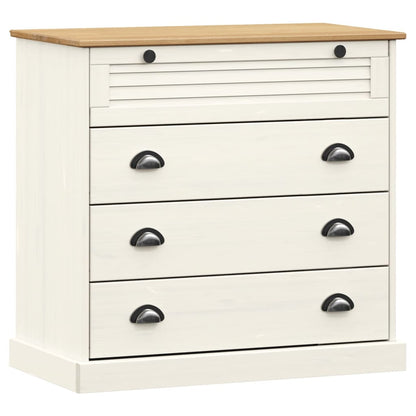 Credenza VIGO Bianca 80x40x176 cm in Legno Massello di Pino