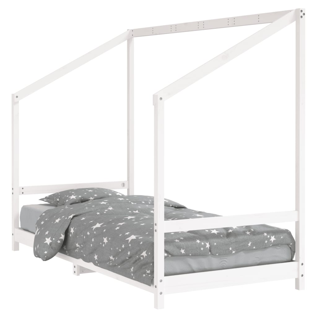 Giroletto per Bambini Bianco 90x200cm in Legno Massello di Pino - homemem39