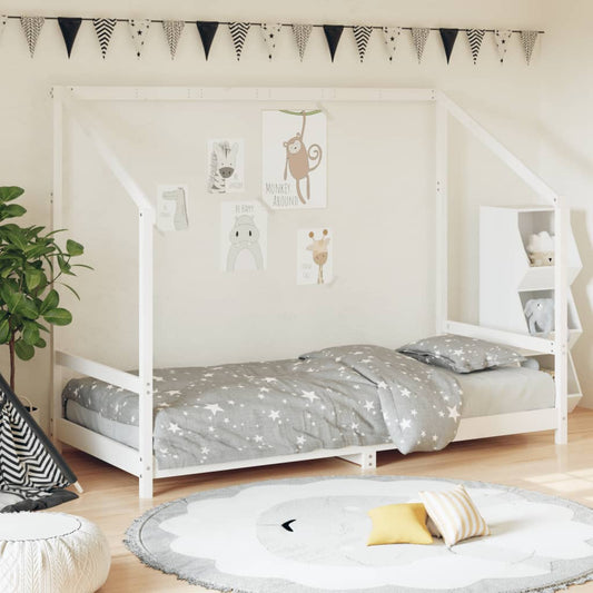 Giroletto per Bambini Bianco 90x200cm in Legno Massello di Pino - homemem39