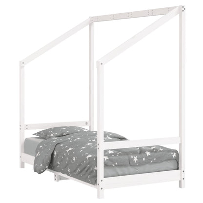 Giroletto per Bambini Bianco 80x160cm in Legno Massello di Pino - homemem39