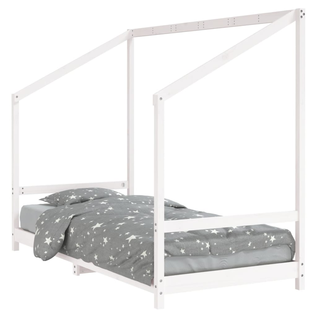 Giroletto per Bambini Bianco 90x190cm in Legno Massello di Pino - homemem39