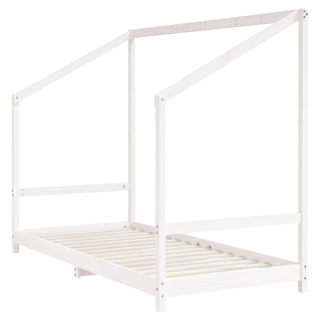 Giroletto per Bambini Bianco 90x190cm in Legno Massello di Pino - homemem39