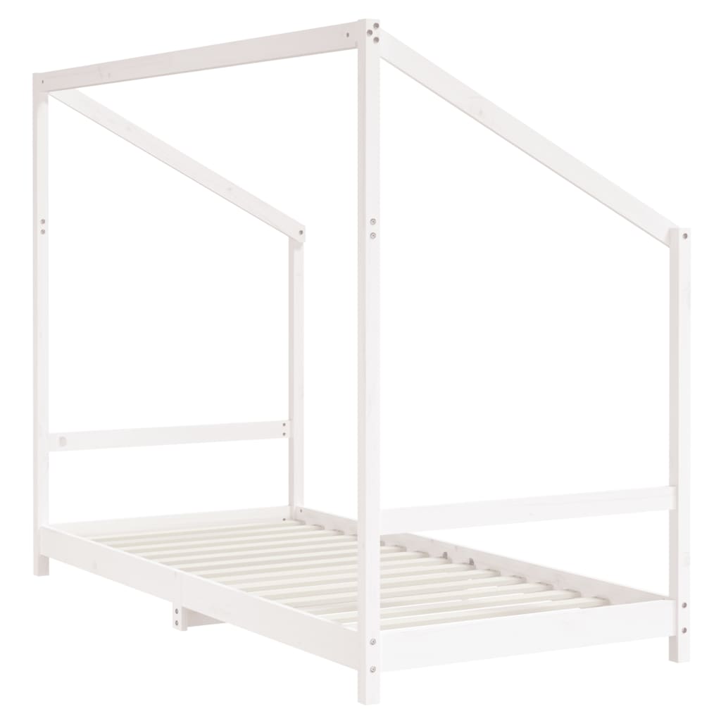Giroletto per Bambini Bianco 90x190cm in Legno Massello di Pino - homemem39