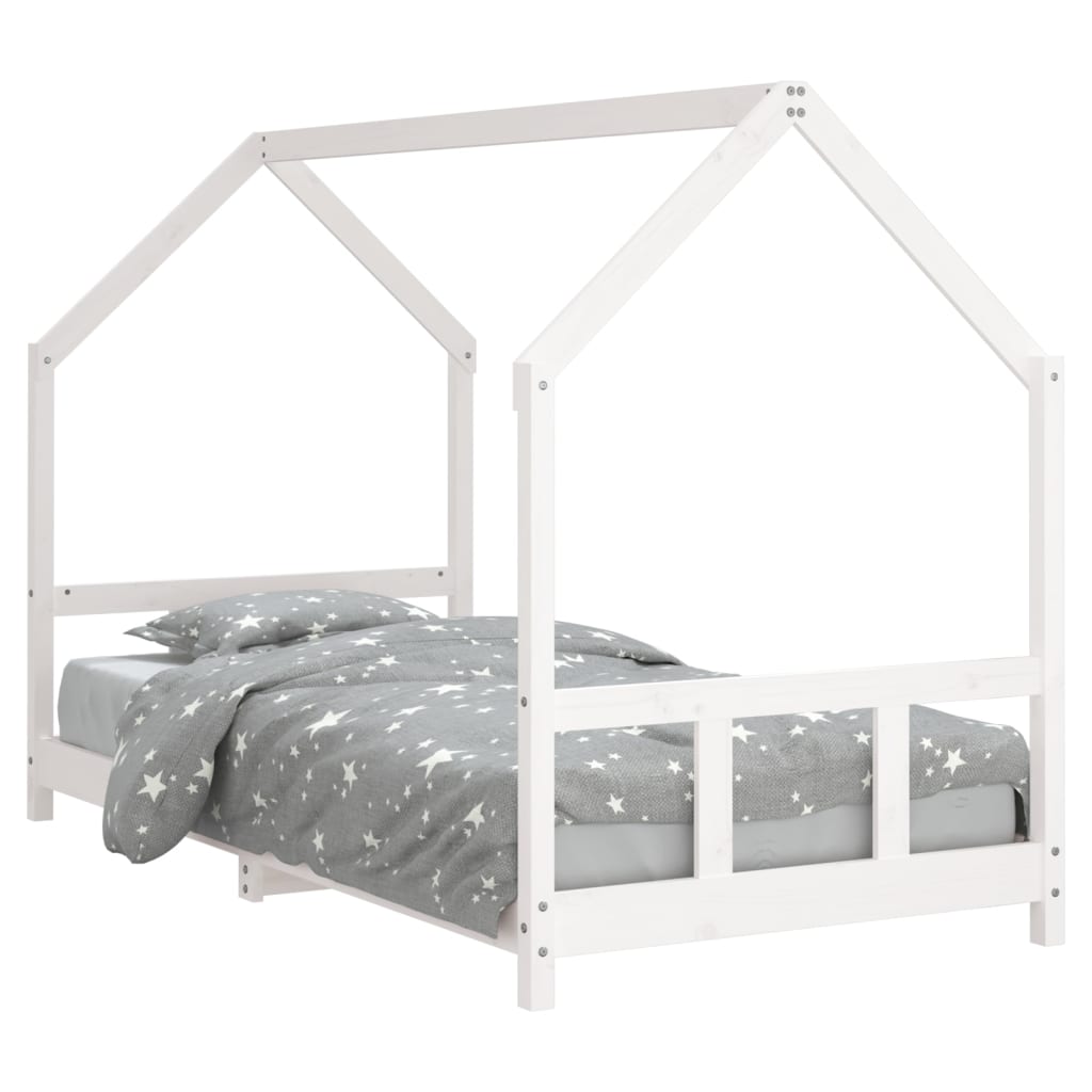 Giroletto per Bambini Bianco 90x200cm in Legno Massello di Pino - homemem39