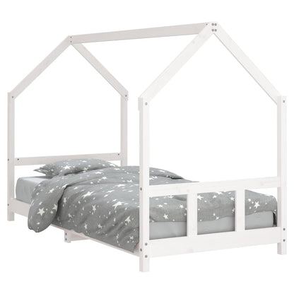 Giroletto per Bambini Bianco 90x200cm in Legno Massello di Pino - homemem39