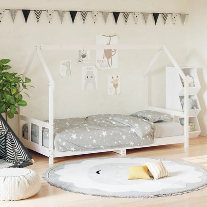 Giroletto per Bambini Bianco 90x200cm in Legno Massello di Pino - homemem39