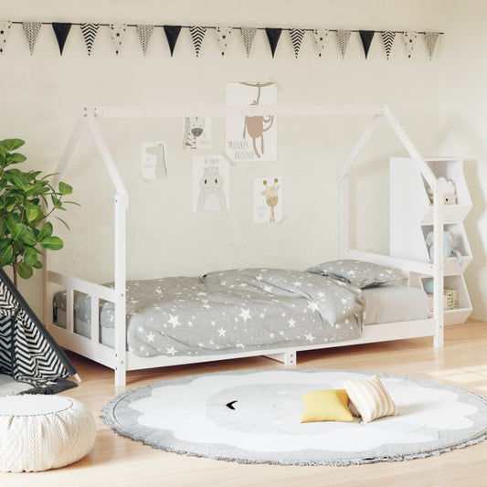 Giroletto per Bambini Bianco 90x200cm in Legno Massello di Pino - homemem39