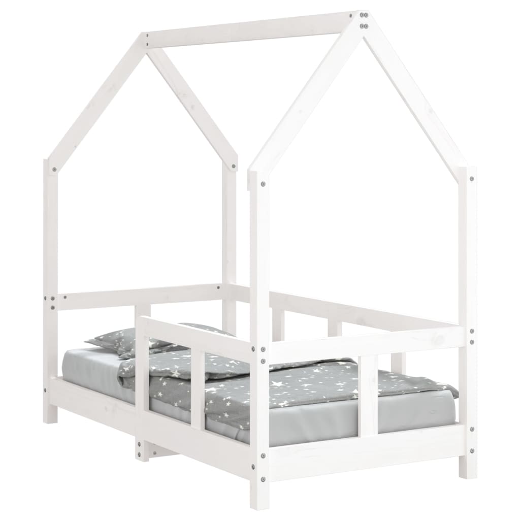 Giroletto per Bambini Bianco 70x140cm in Legno Massello di Pino - homemem39